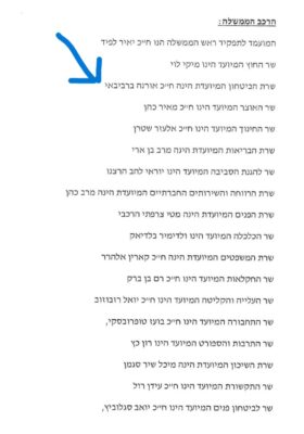 צילום המסמך. שרת הביטחון, אורנה ברביבאי